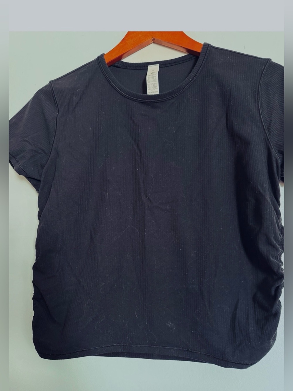 lululemon athletica Black Short Sleeve Ribbed Tee